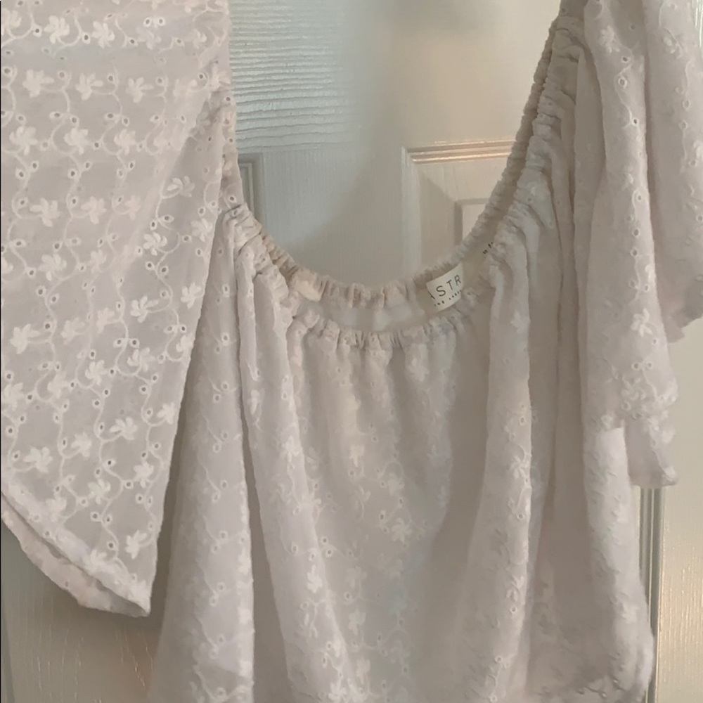 Off the shoulder white crop top